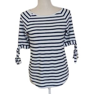 Jane and Delancey - Navy & White Striped Top - X-Small